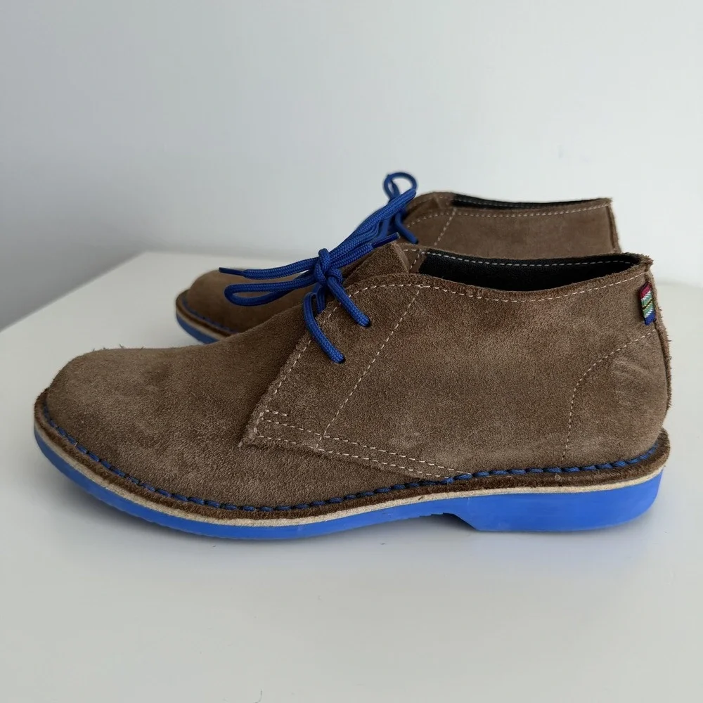 Veldskoen Boots Mens 8 Brown Suede Ankle Chukka Blue Sole Lace Up Casual Boots